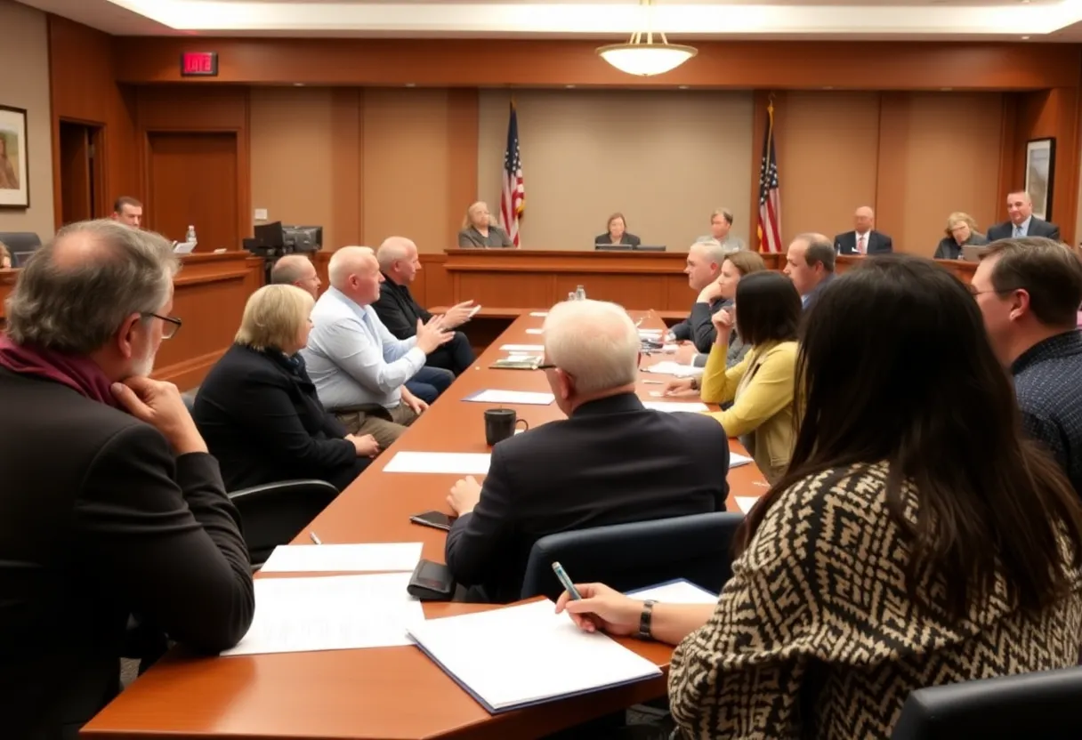 Community members engaged in a planning commission meeting in Chattanooga.