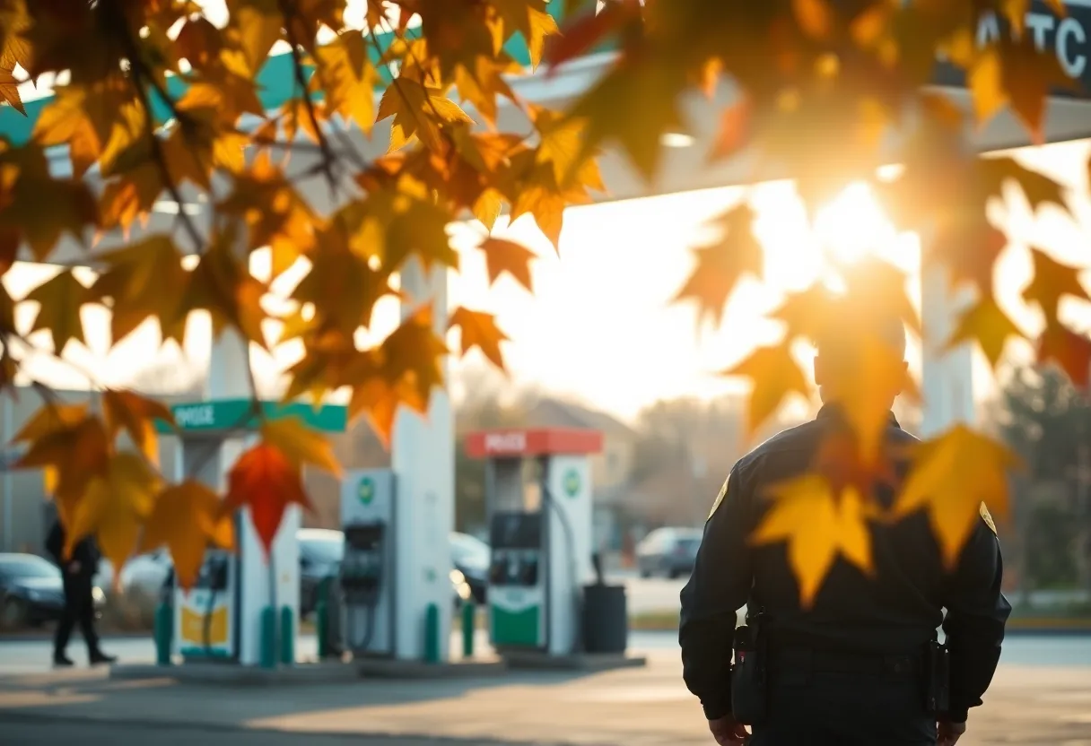 Police vehicle on a highway scene at night.