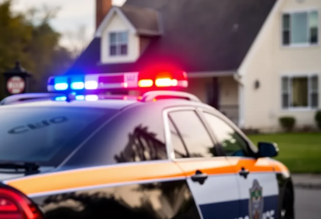 Chattanooga police car flashing lights during a response