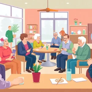 Seniors participating in activities at a new senior center in Chattanooga