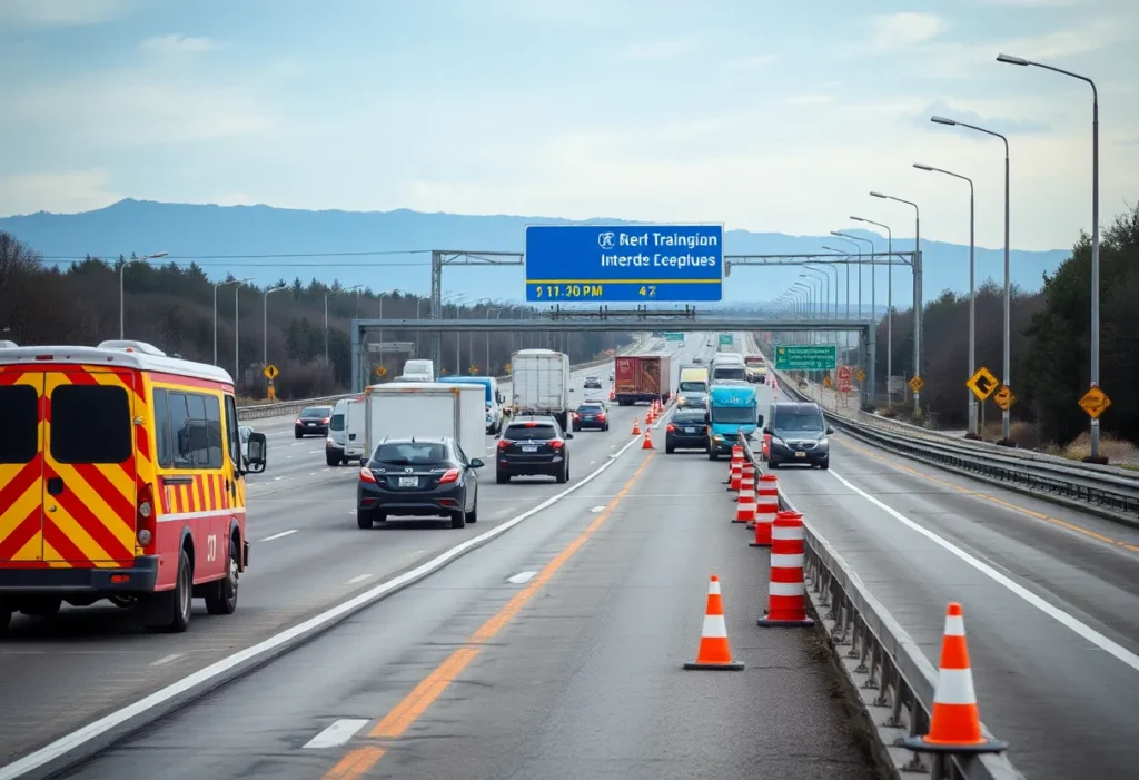 Congested I-75 North in Chattanooga due to a vehicle crash