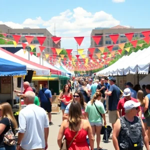Crowd enjoying Chattanooga events including food festivals and music.