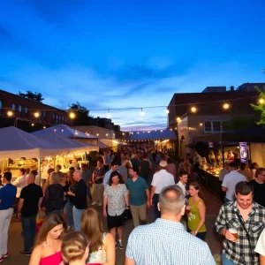 People enjoying a vibrant outdoor event in Chattanooga.