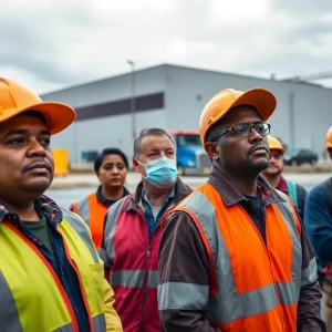 Group of workers in Chattanooga showing concern over layoffs