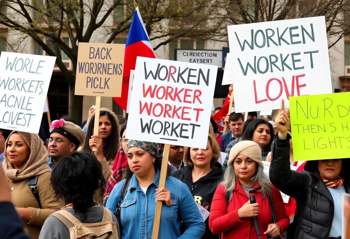 Rally supporting workers' rights in Chattanooga