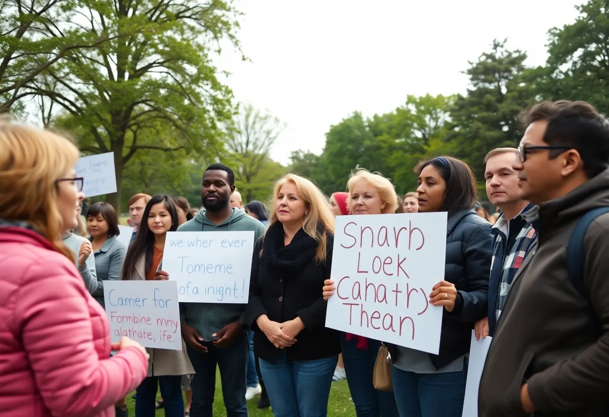 Residents of Chattanooga gathering in support of community safety.