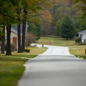 Coyote in a neighborhood in East Ridge, Tennessee