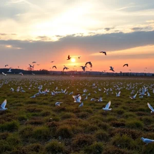 Sunrise view of a dove hunting field in Chattanooga