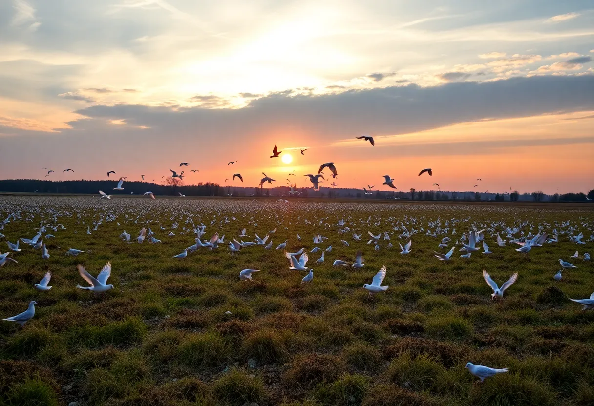 Sunrise view of a dove hunting field in Chattanooga