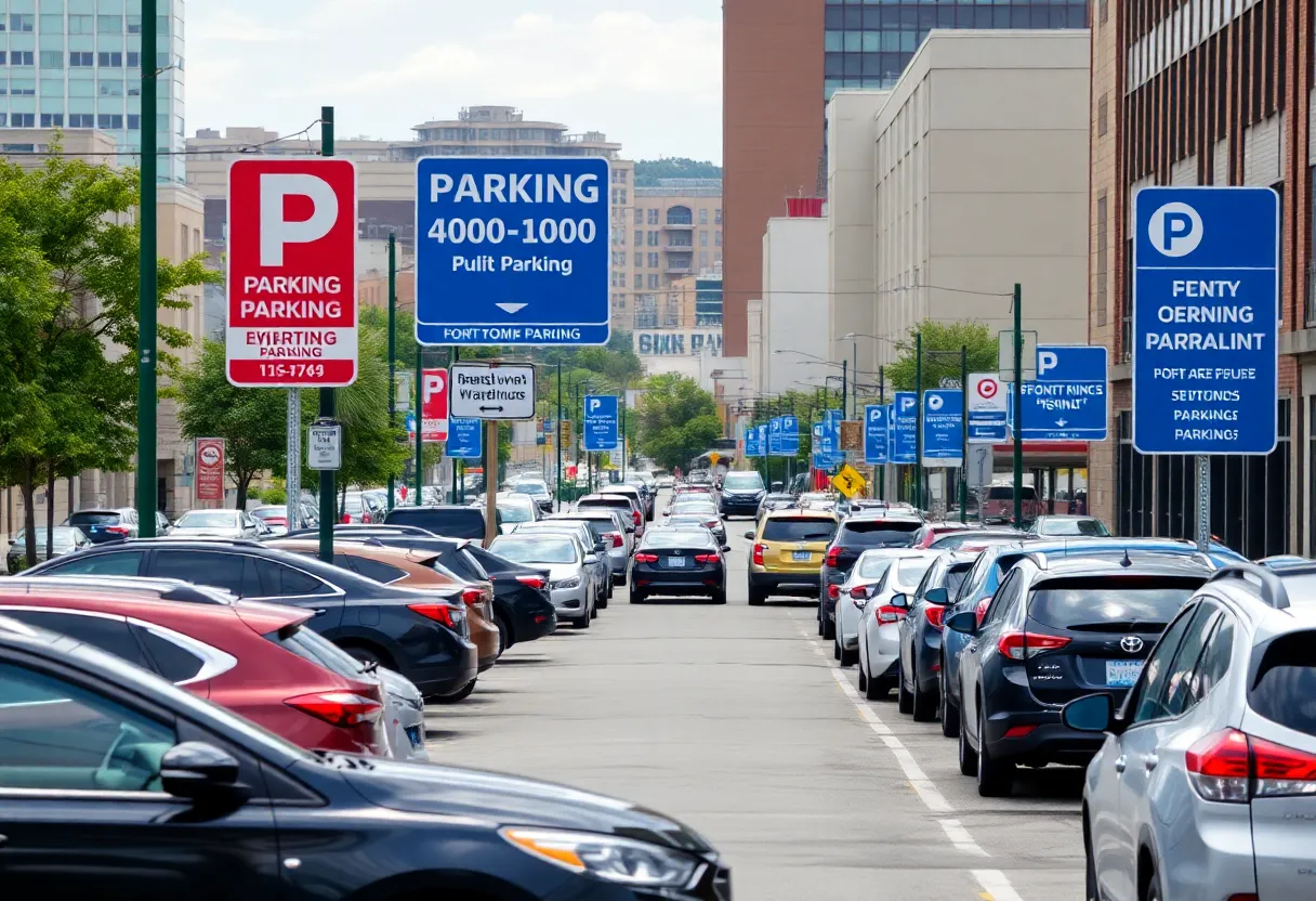 Parking signs in downtown Chattanooga