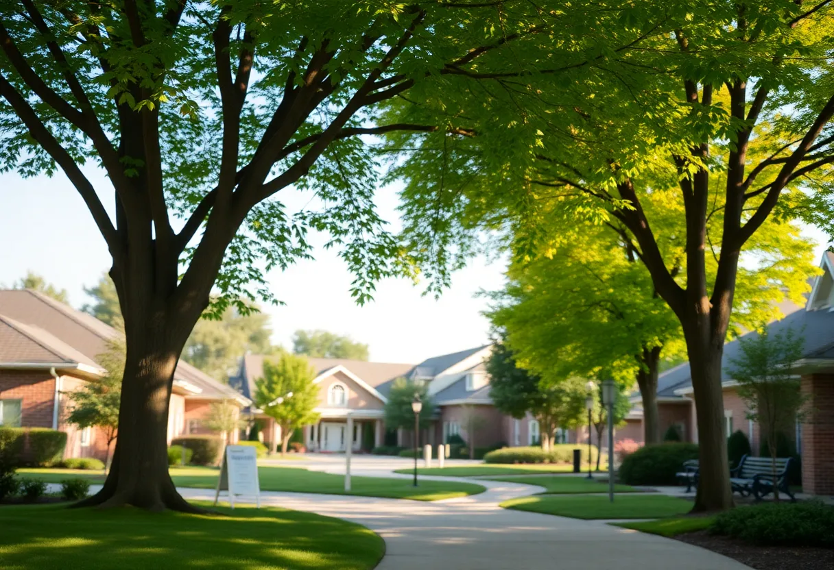 A peaceful retirement setting representing community service