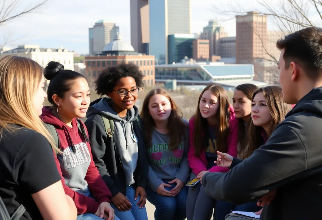 Teens discussing safety issues in Hamilton County