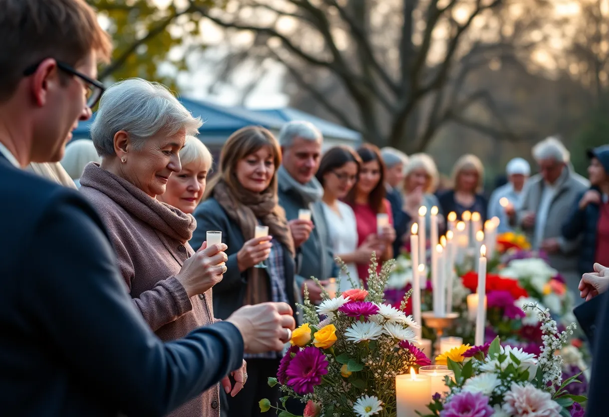 Community members gather for a tribute to a local educator.