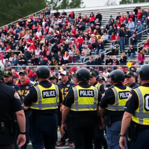 Police managing crowd during Red Bank High School football game altercation