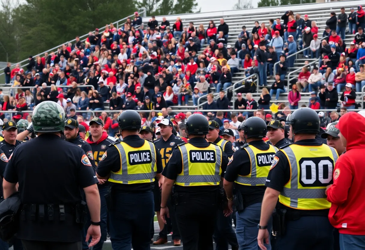 Police managing crowd during Red Bank High School football game altercation