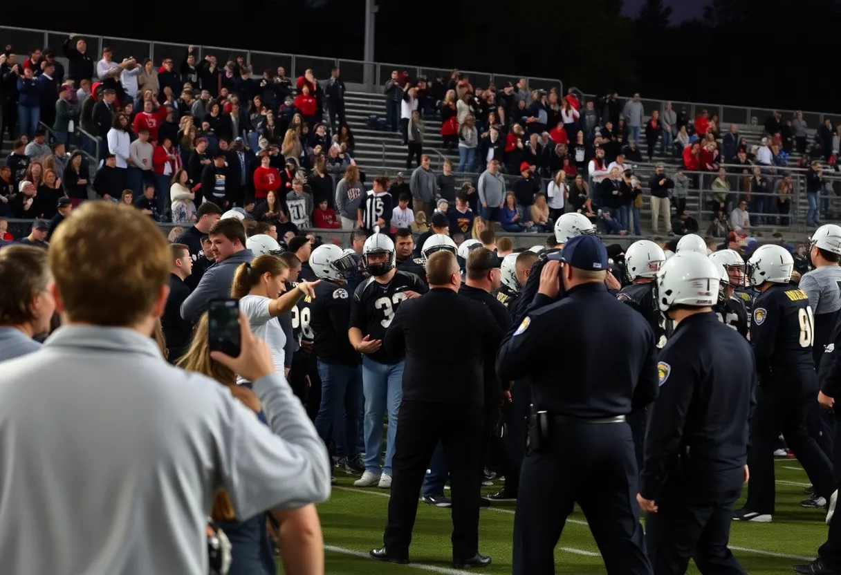 Chaos at a high school football game in Red Bank, TN