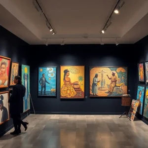 Artworks displayed at the Silver Linings exhibition promoting Black artists