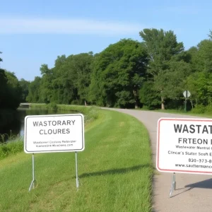 Closed section of the South Chickamauga Creek Greenway due to construction