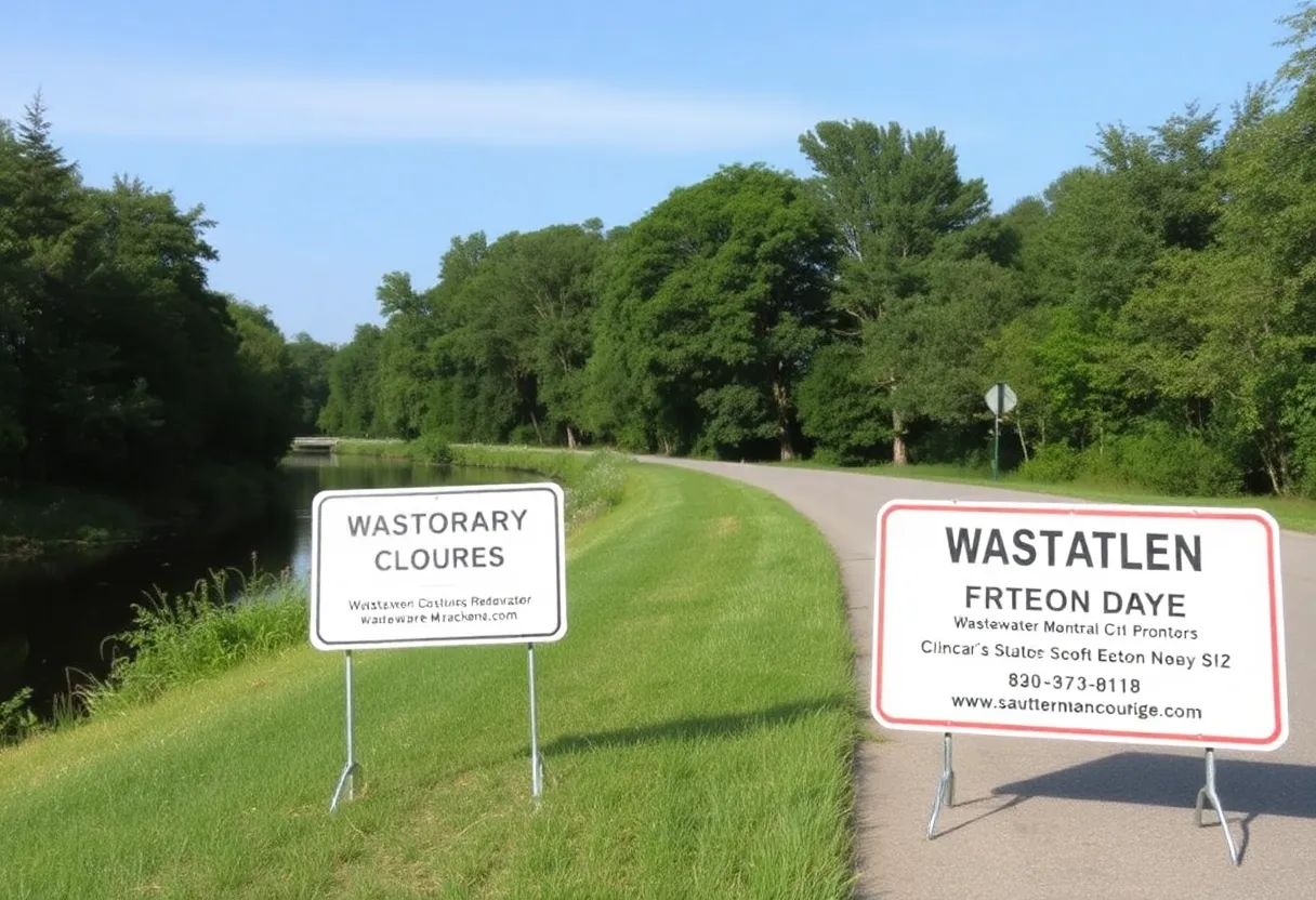 Closed section of the South Chickamauga Creek Greenway due to construction