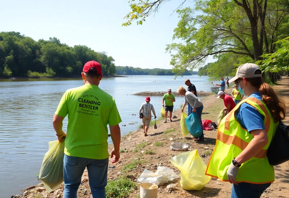 Volunteers cleaning the Tennessee River during the annual River Rescue event.