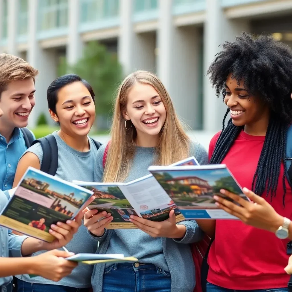 Students discussing college applications at UTC