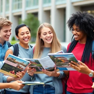 Students discussing college applications at UTC