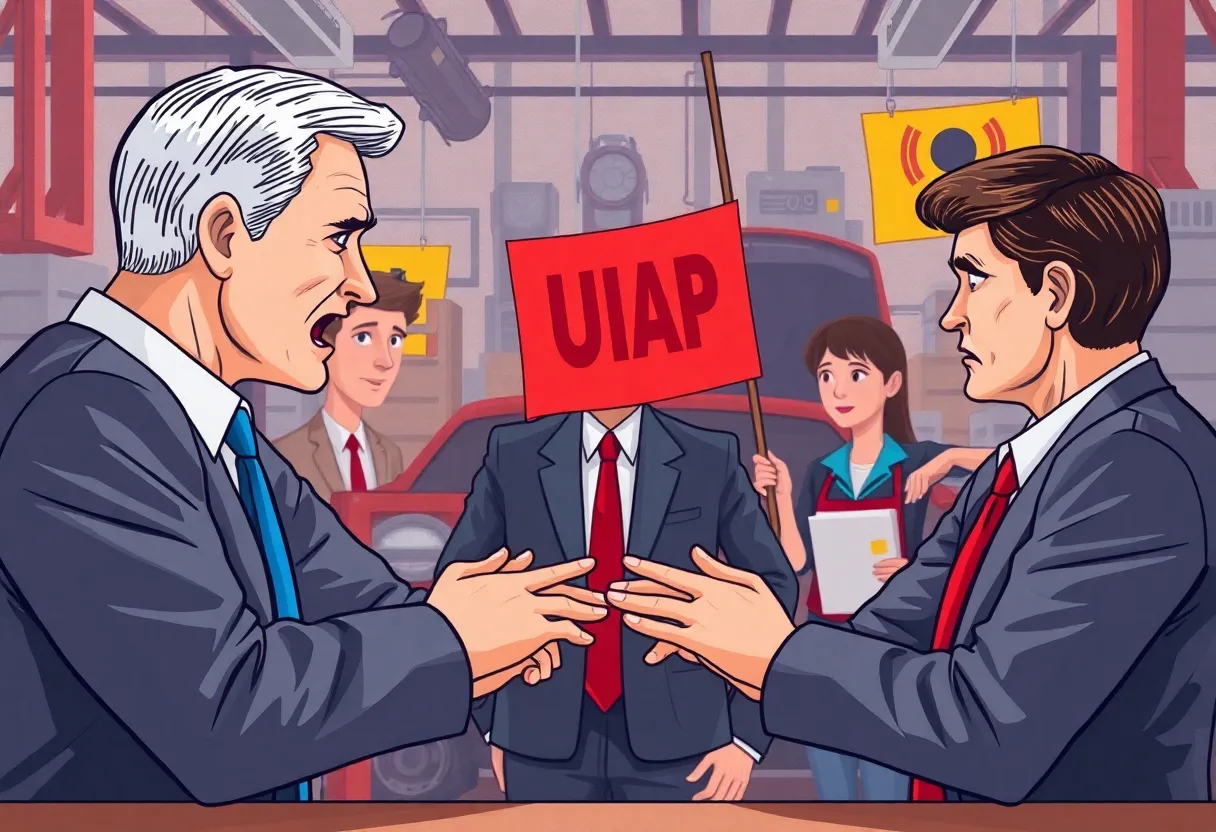 Tense negotiations between Volkswagen and UAW representatives.