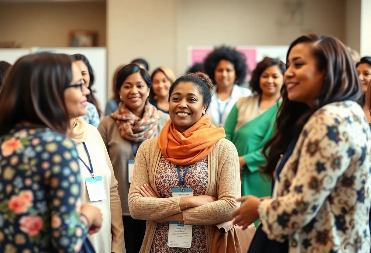 Attendees at the Women’s Wellness Symposium receiving health screenings