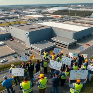 Workers at Volkswagen plant rallying for fair wages