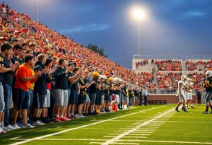Baylor Red Raiders celebrating victory in a football game against McCallie Blue Tornado.