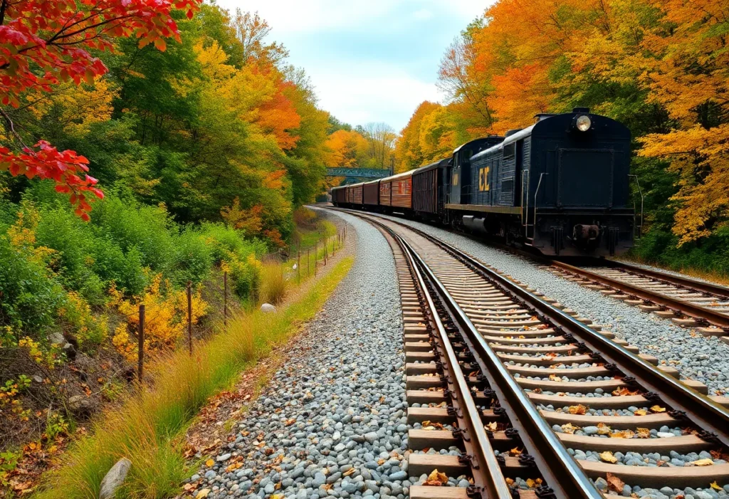 A scenic train ride through colorful autumn foliage in Chattanooga
