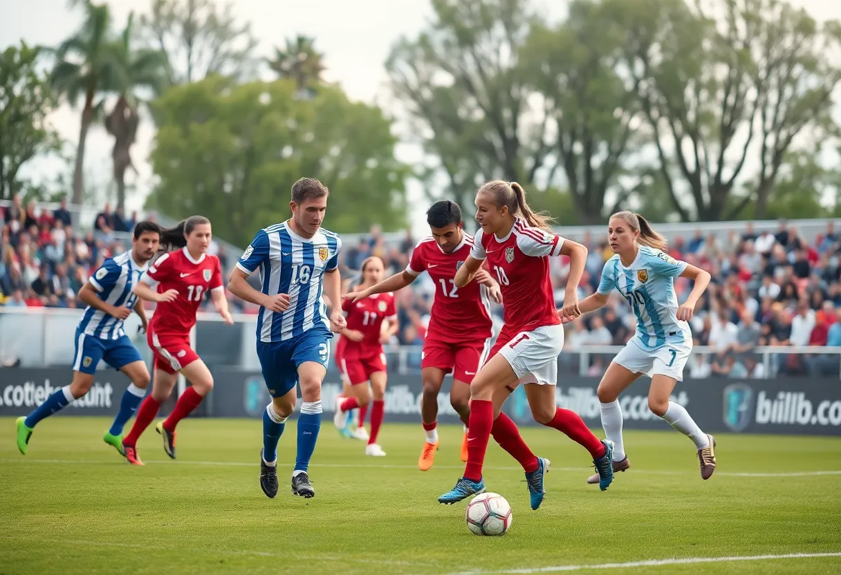 Chattanooga FC in action against Huntsville City FC during a playoff match.