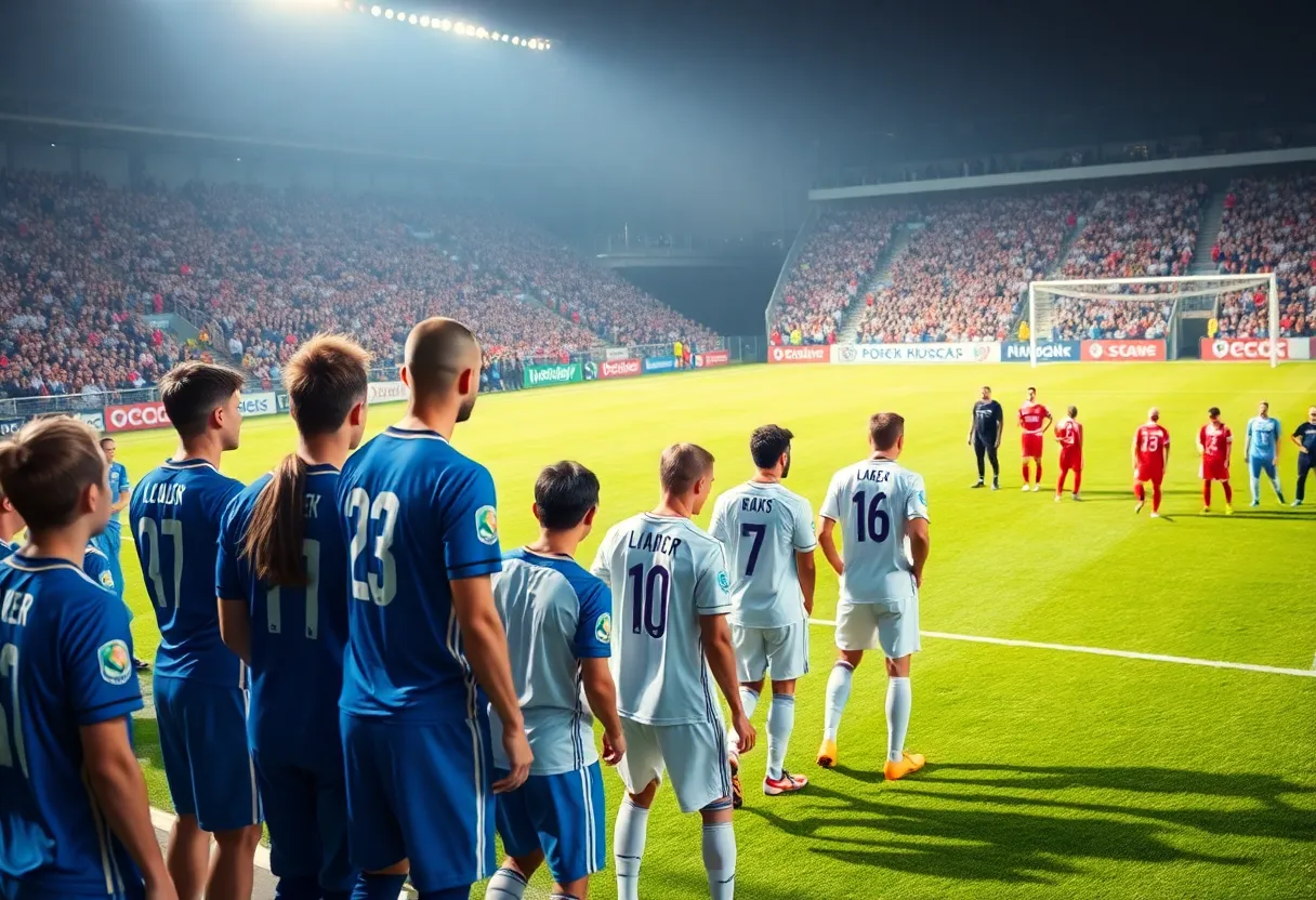 Soccer players from Chattanooga School for the Arts preparing for a match