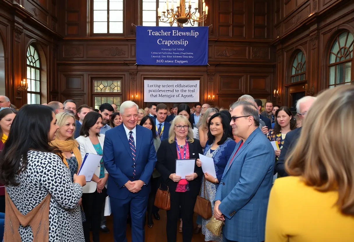 Educators being honored at the Chattanooga Teacher Fellowship Ceremony.