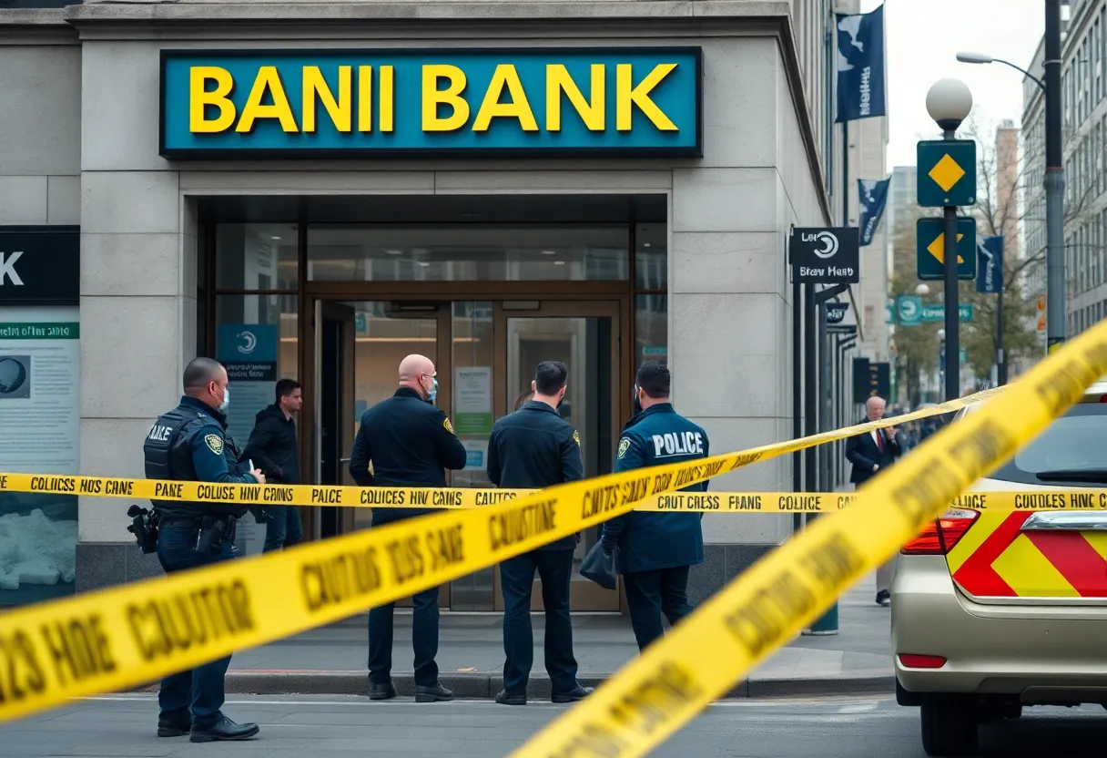Chattanooga police investigating a bank robbery scene