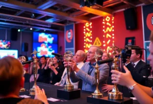 Trophy presentation at CMA Broadcast Awards