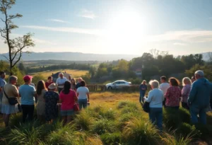 Memorial for Cynthia Gardner surrounded by flowers