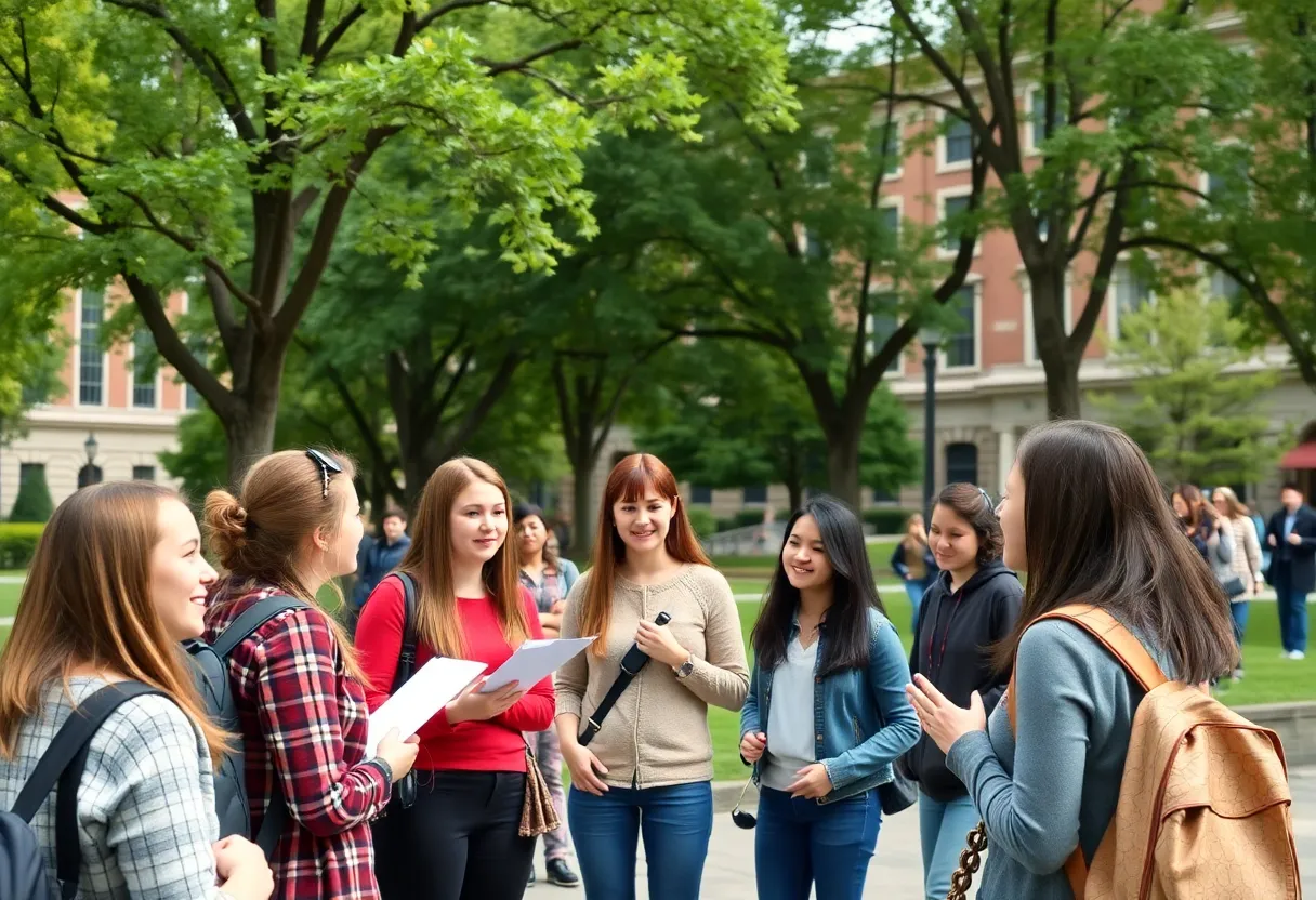 Students discussing street renaming at Florida A&M University
