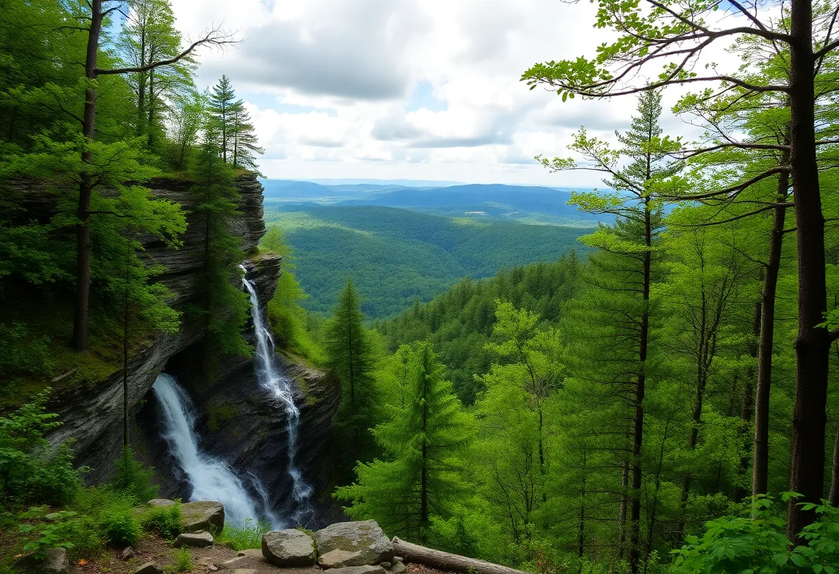 Hiking trails and waterfalls at Fiery Gizzard State Park in Tennessee
