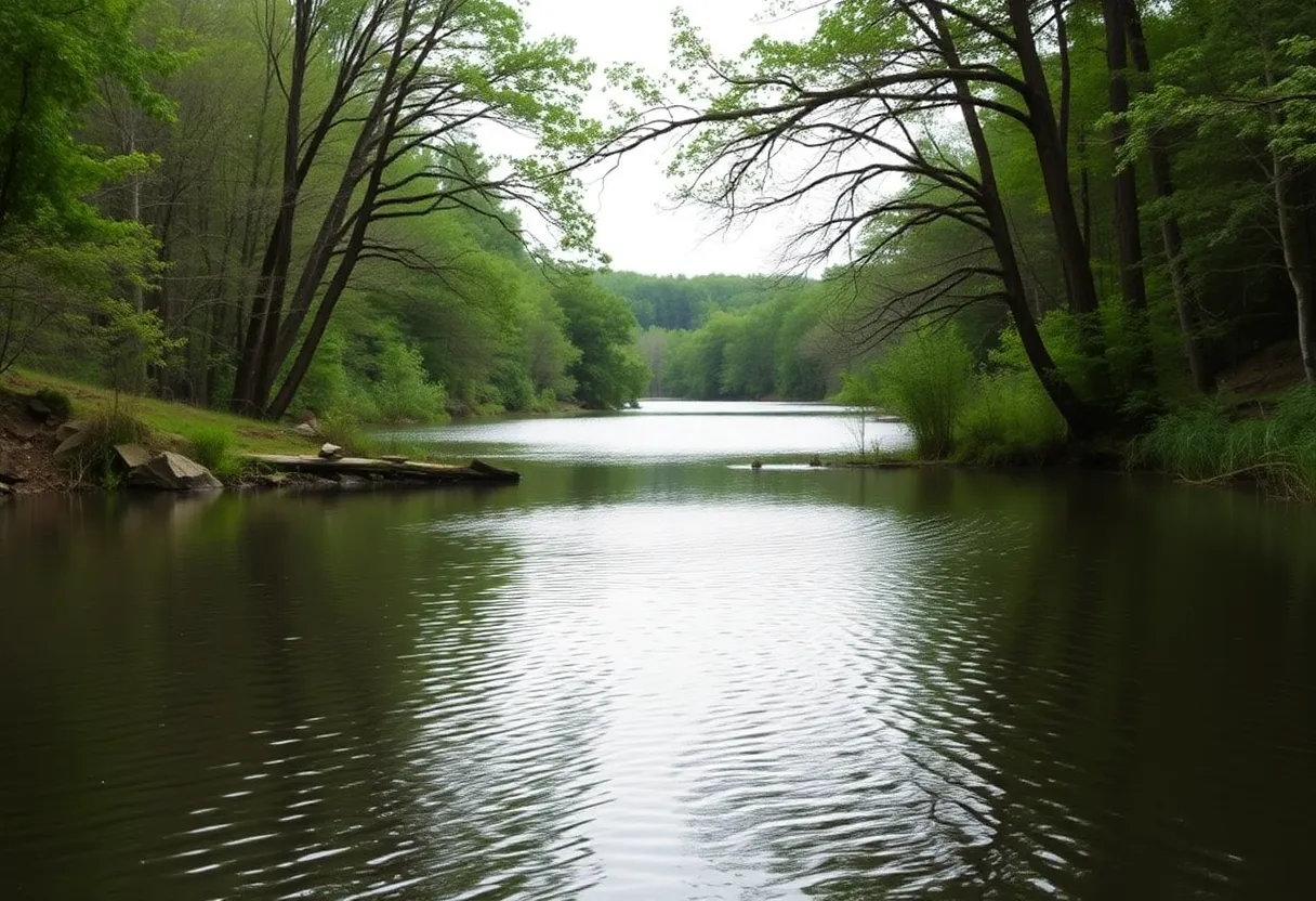 A view of Greenway Farms Quarry in Hixson, Chattanooga, highlighting its scenic yet hazardous nature.