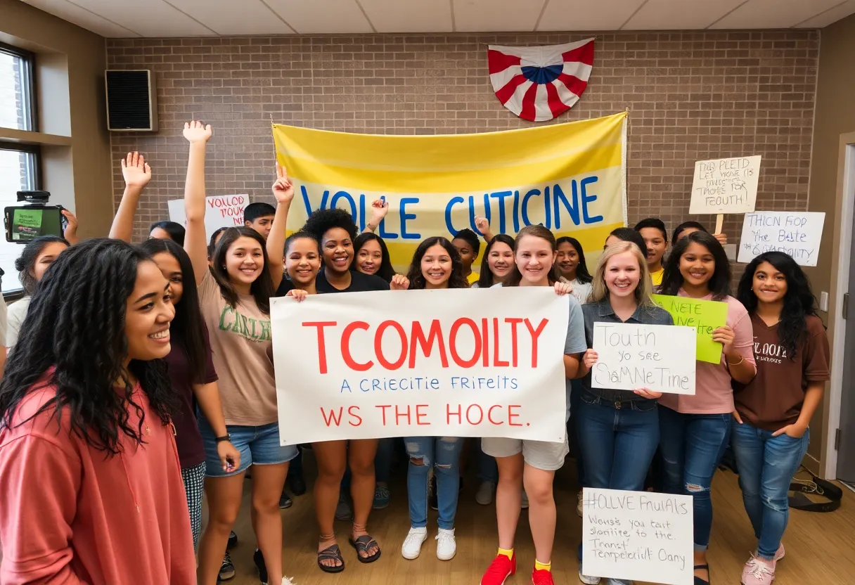 Celebration of the Hamilton County High School Democrats joining the executive committee