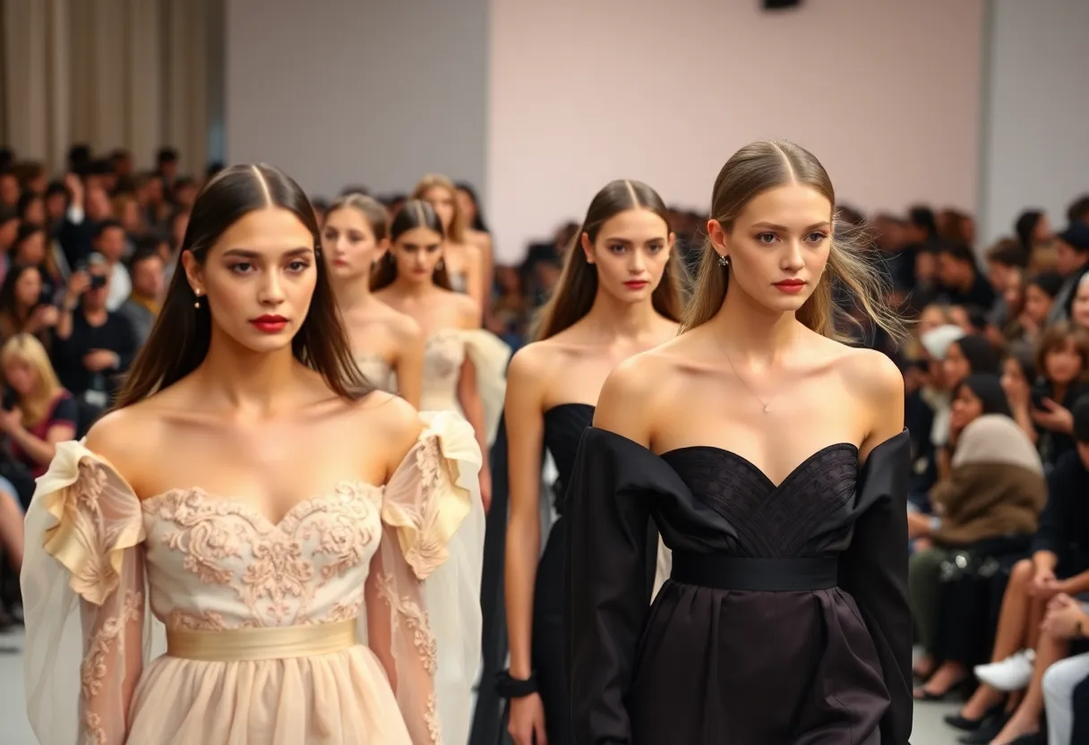 Heidi Klum walks the runway in a stunning white outfit