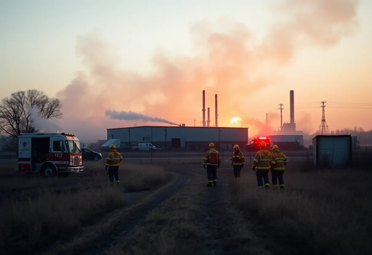 Emergency responders at the site of the Nashville explosion.