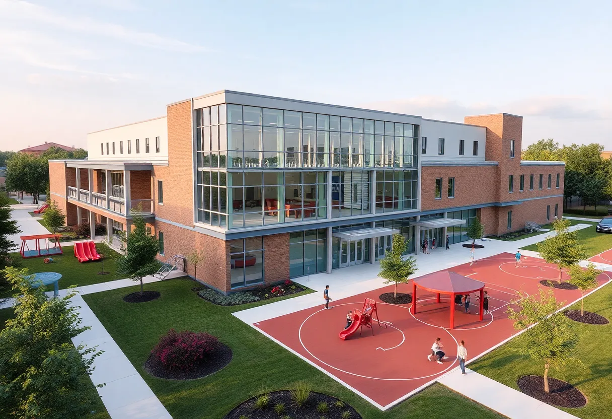 Architectural rendering of the new North River Elementary School