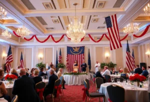 Decorative setting at the 2025 Patriot Award Gala in Chattanooga