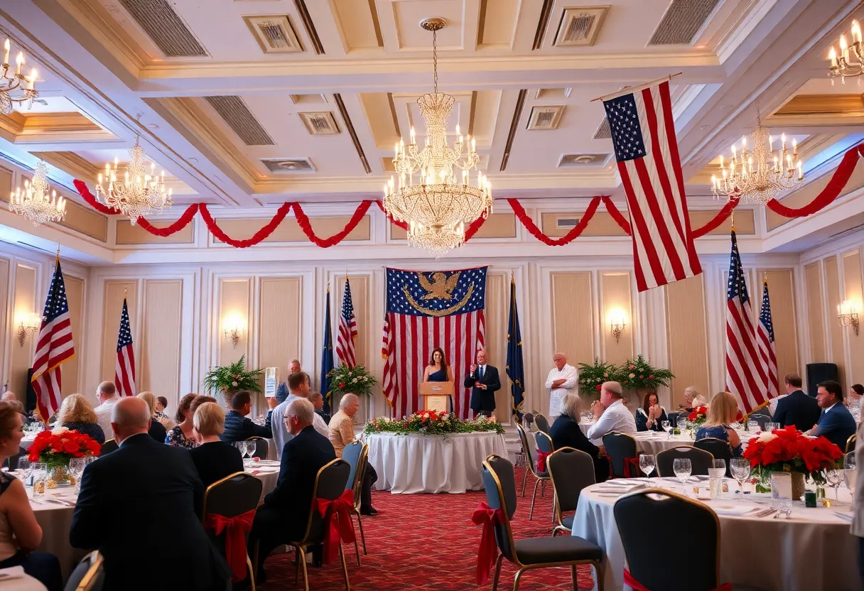 Decorative setting at the 2025 Patriot Award Gala in Chattanooga