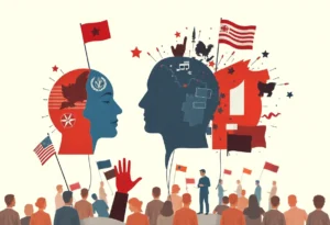 Abstract art illustrating political dissent and representation