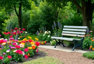 A tranquil garden scene honoring Robert DeSoto