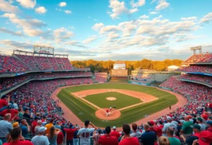 Fans cheering at Tennessee baseball fall scrimmage at AT&T Field