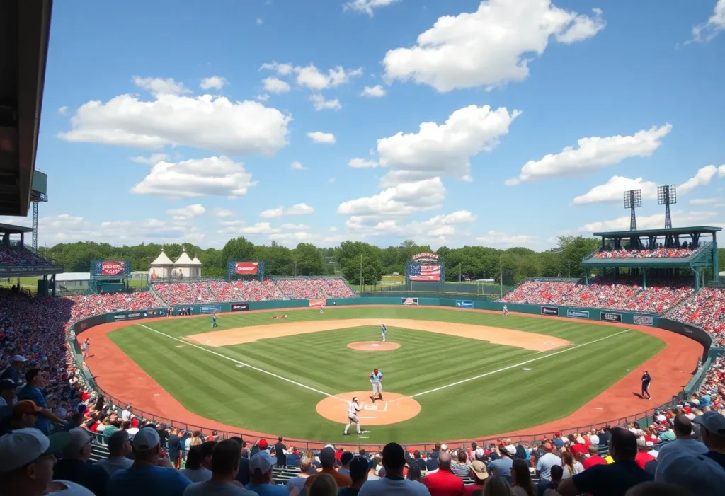 Tennessee baseball scrimmage at AT&T Field with fans cheering